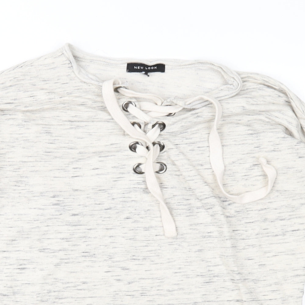 Womens UK Size 8 New Look Grey Basic Blouse