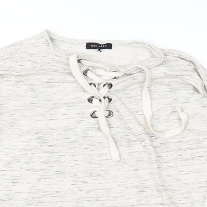 Womens UK Size 8 New Look Grey Basic Blouse