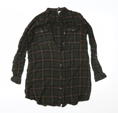 Womens UK Size 8 Divided Green Basic Button-Up