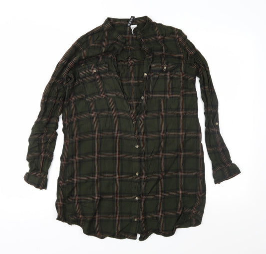Womens UK Size 8 Divided Green Basic Button-Up
