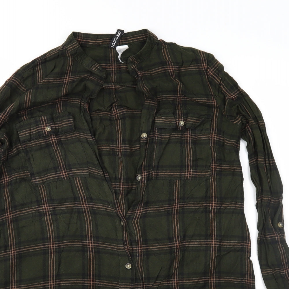 Womens UK Size 8 Divided Green Basic Button-Up