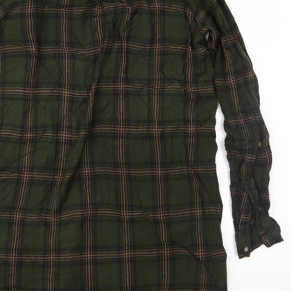 Womens UK Size 8 Divided Green Basic Button-Up