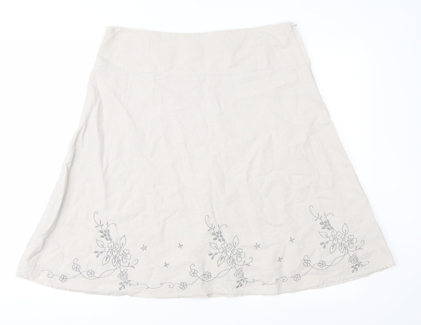 Atmosphere Womens Beige Floral  A-Line Skirt Size 16