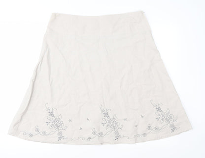 Atmosphere Womens Beige Floral  A-Line Skirt Size 16
