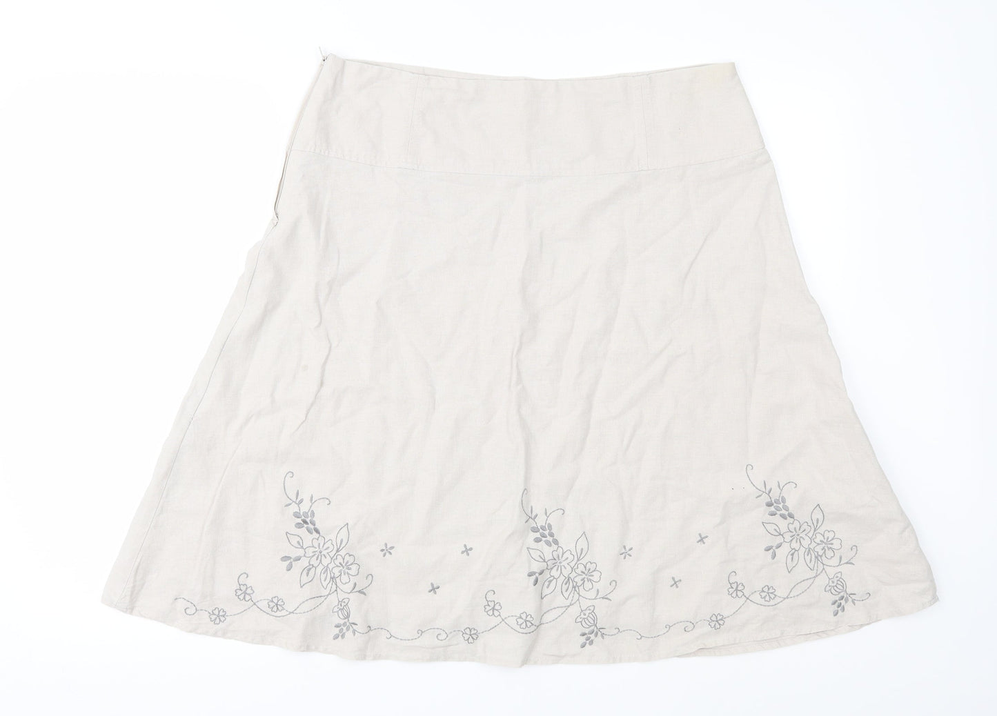 Atmosphere Womens Beige Floral  A-Line Skirt Size 16