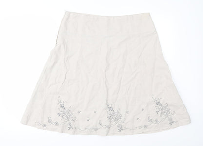 Atmosphere Womens Beige Floral  A-Line Skirt Size 16
