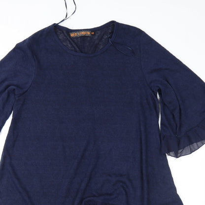 QED London Womens Blue  Knit Pullover Jumper Size S