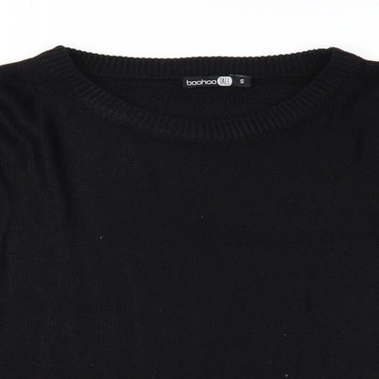 Boohoo Womens Black  Knit Pullover Jumper Size S