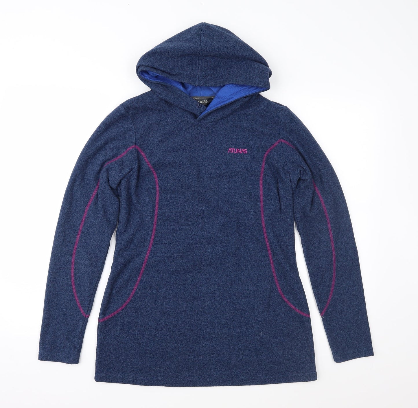 Atunas Womens Blue  Fleece Pullover Hoodie Size M