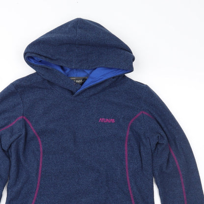 Atunas Womens Blue  Fleece Pullover Hoodie Size M