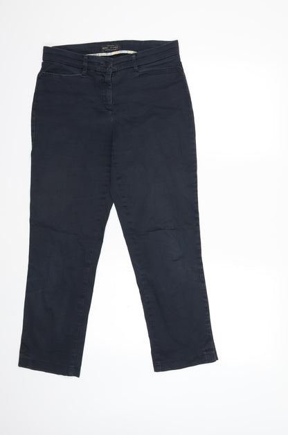 Womens UK Size 10 BRAX Regular Fit Chino Blue Trousers
