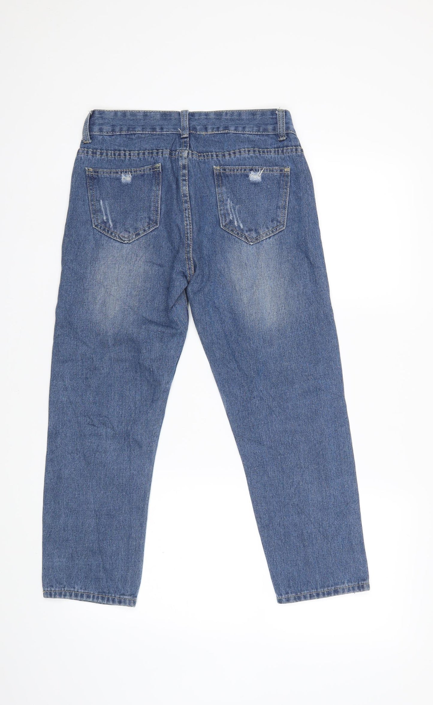 Womens UK Size 28 in Preworn Regular Fit Cropped Blue Jeans