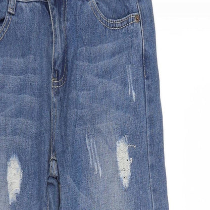 Womens UK Size 28 in Preworn Regular Fit Cropped Blue Jeans