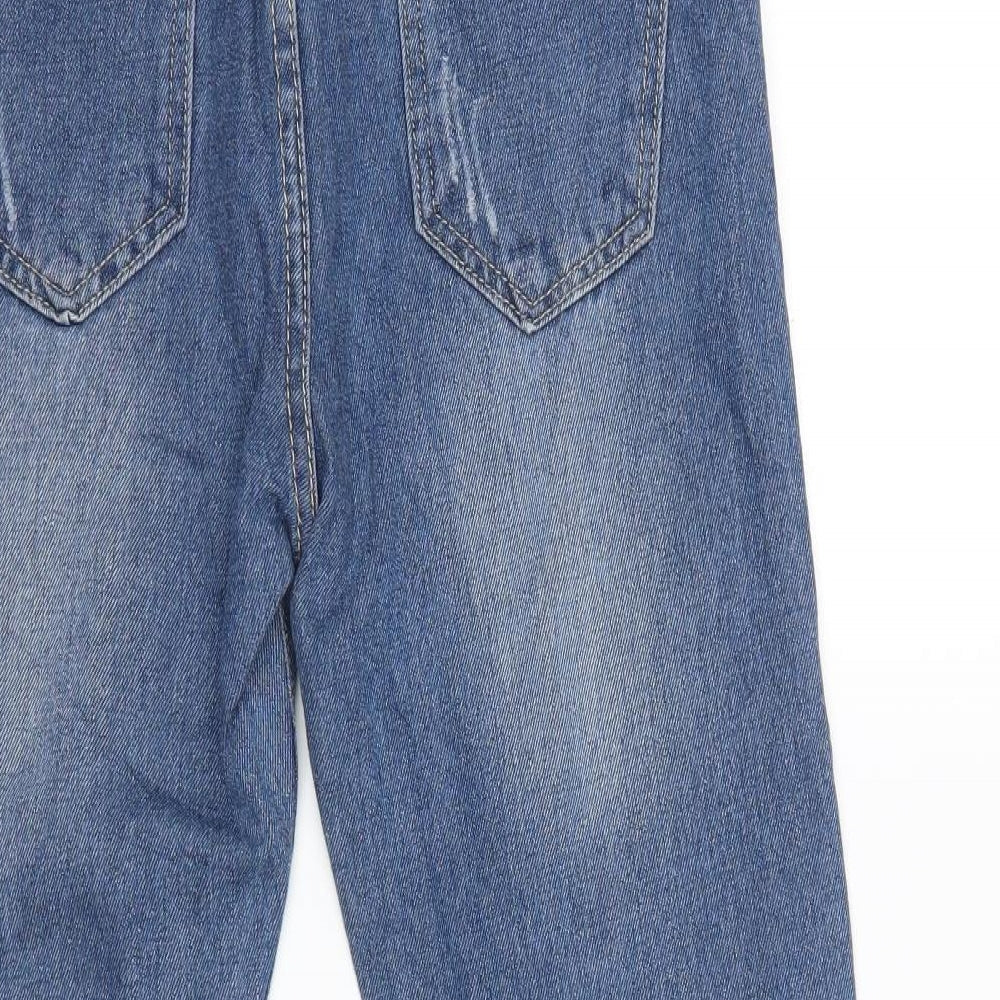 Womens UK Size 28 in Preworn Regular Fit Cropped Blue Jeans