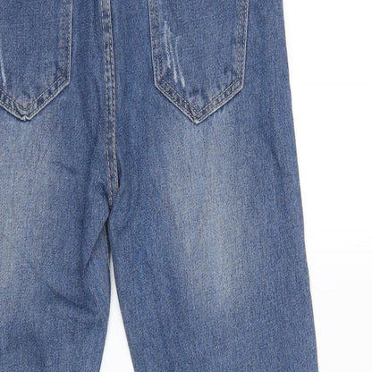 Womens UK Size 28 in Preworn Regular Fit Cropped Blue Jeans