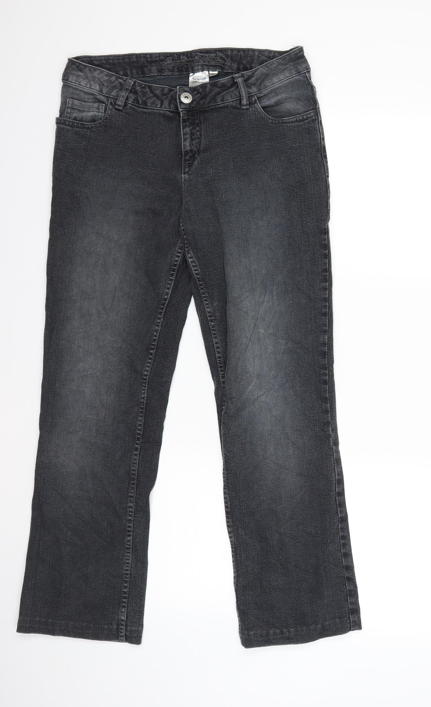 Womens UK Size 12 Blue Motion Regular Fit Straight Black Jeans
