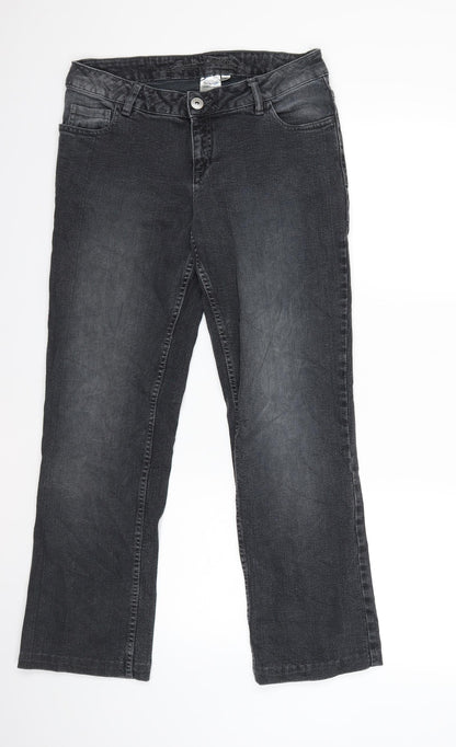 Womens UK Size 12 Blue Motion Regular Fit Straight Black Jeans
