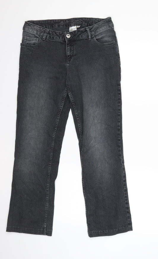 Womens UK Size 12 Blue Motion Regular Fit Straight Black Jeans