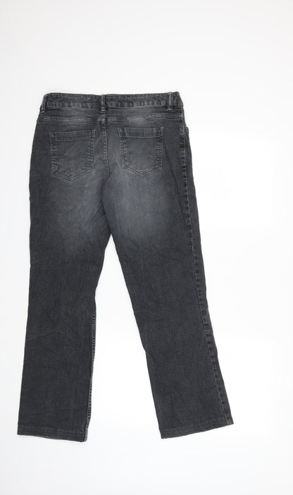 Womens UK Size 12 Blue Motion Regular Fit Straight Black Jeans