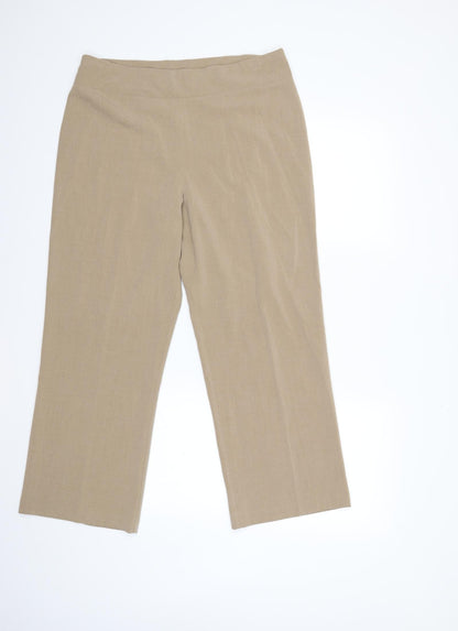 Stockshop Womens Beige   Trousers  Size 14 L26 in