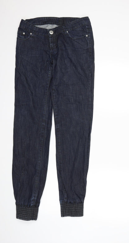 Womens UK Size 29 in Preworn Regular Fit Tapered Blue Jeans