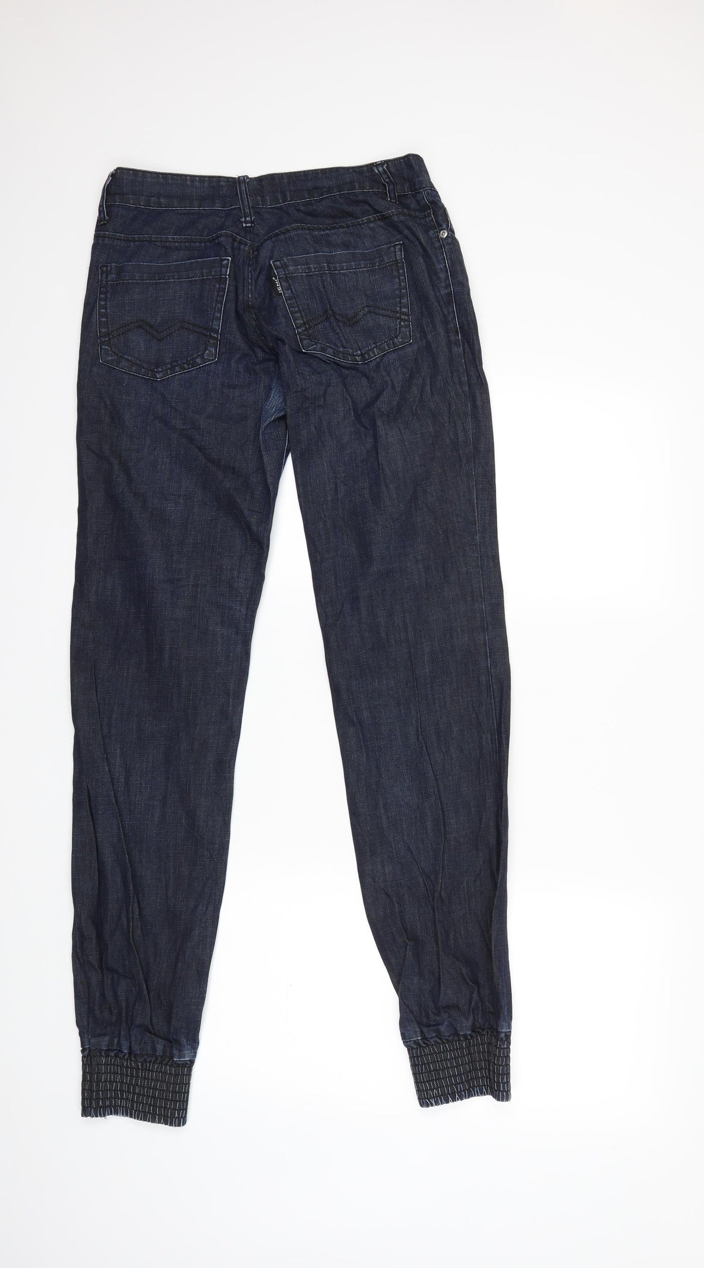 Womens UK Size 29 in Preworn Regular Fit Tapered Blue Jeans