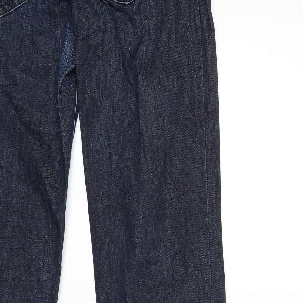 Womens UK Size 29 in Preworn Regular Fit Tapered Blue Jeans