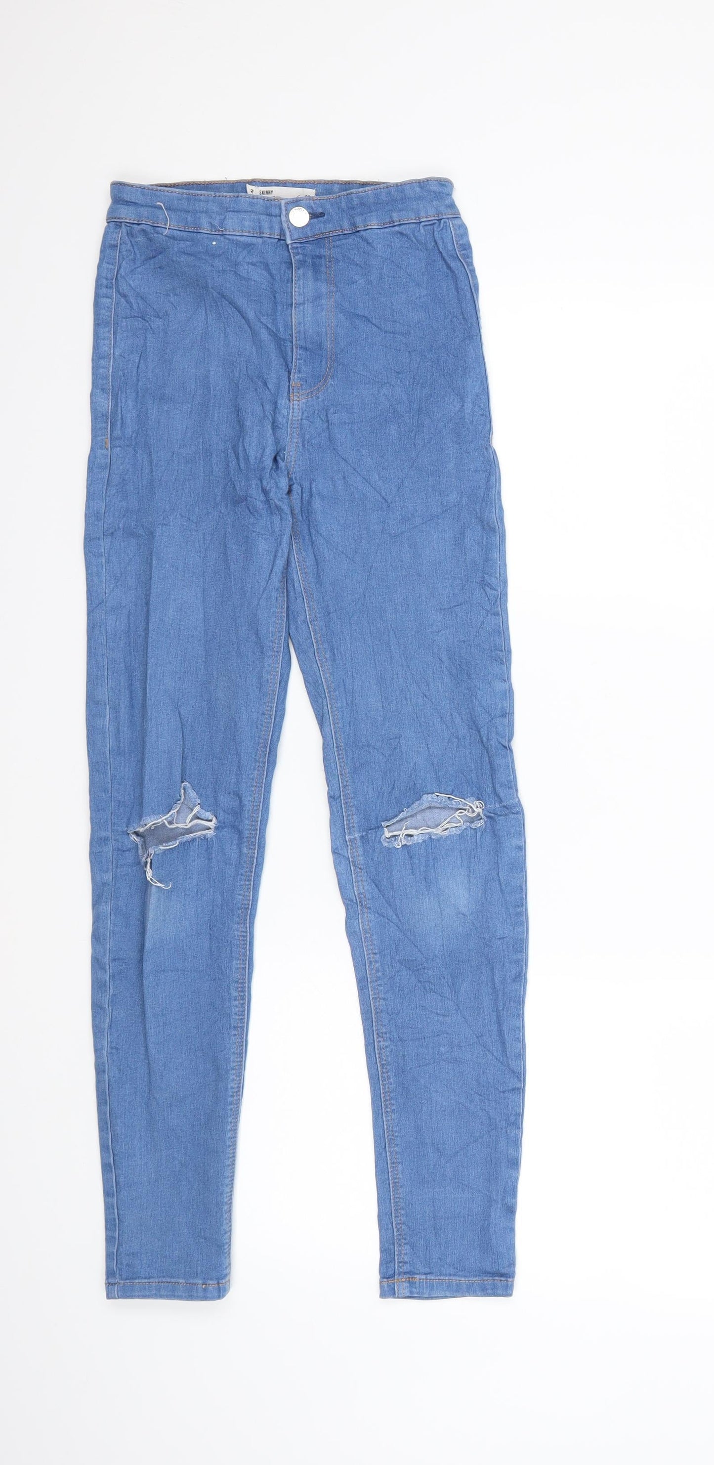 Womens UK Size 8 Sinsay Regular Fit Skinny Blue Jeans