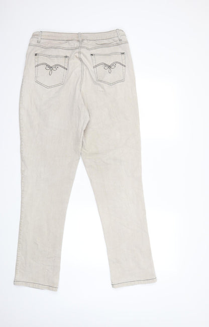 Womens UK Size 34 in Preworn Regular Fit Straight Beige Jeans