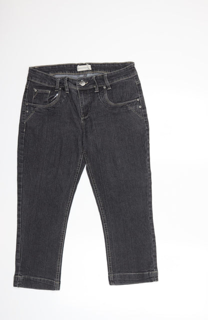 Womens UK Size 12 Janina Regular Fit Cropped Grey Jeans