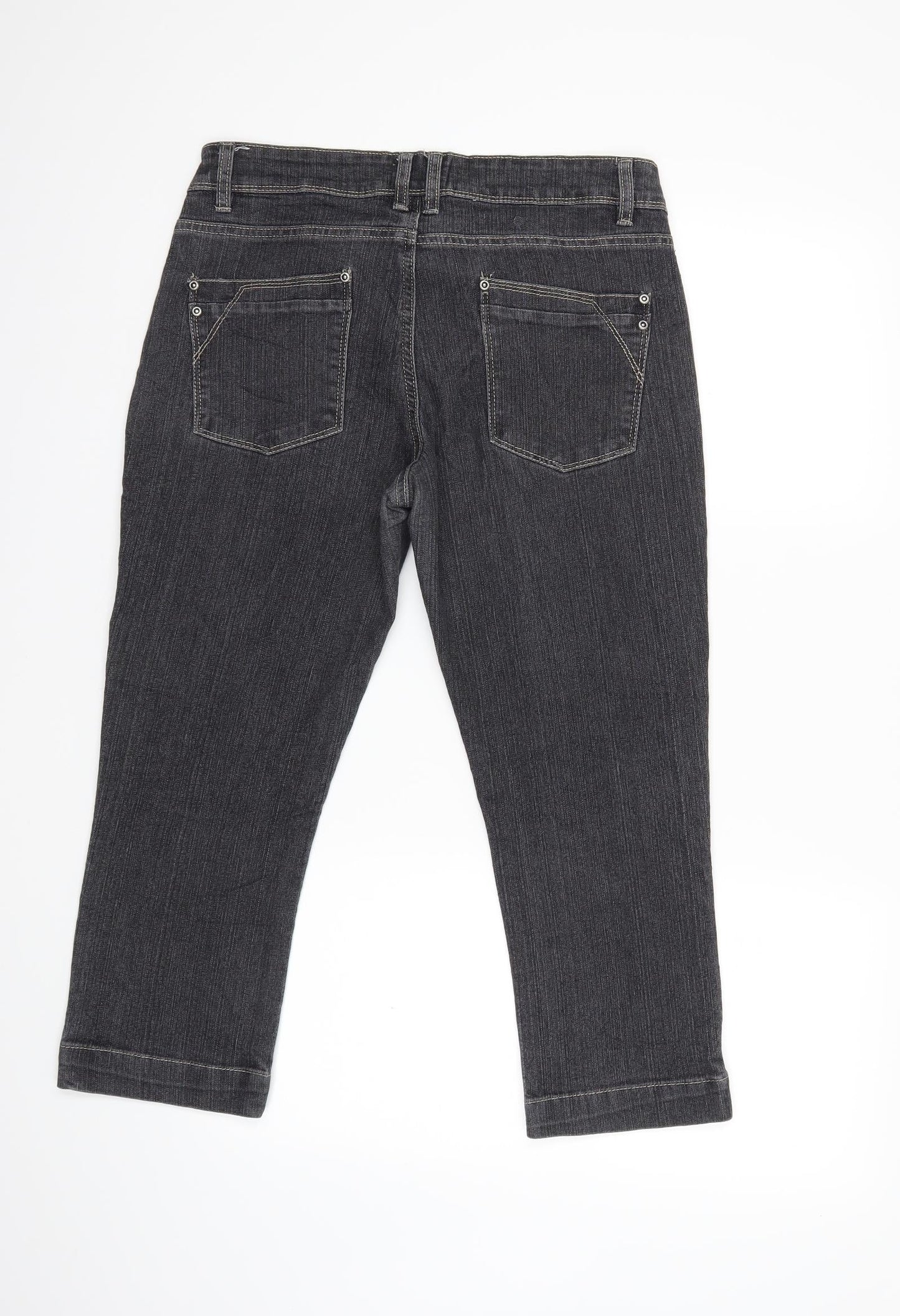 Womens UK Size 12 Janina Regular Fit Cropped Grey Jeans