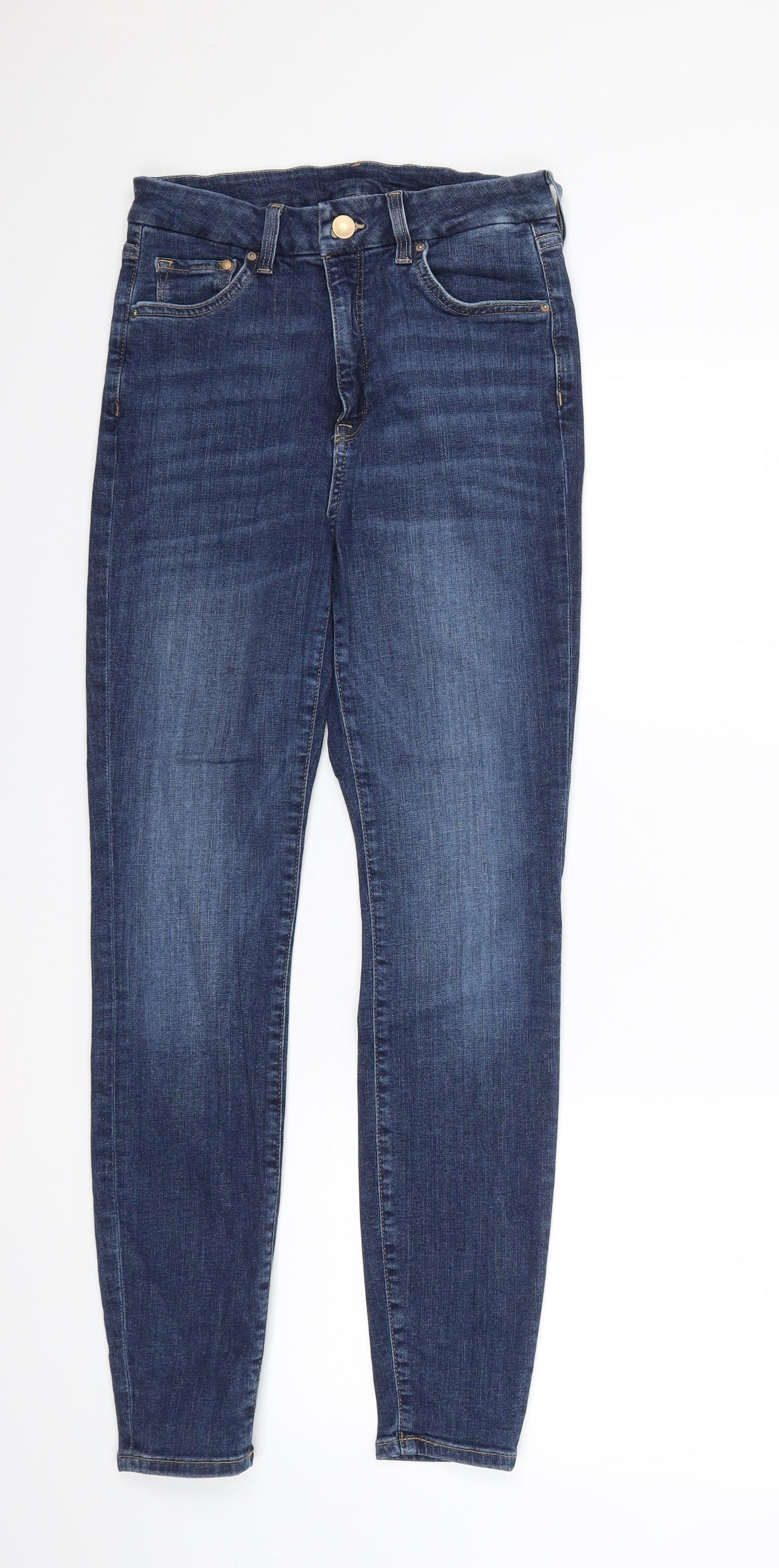 Womens UK Size 28 in H&M Regular Fit Skinny Blue Jeans
