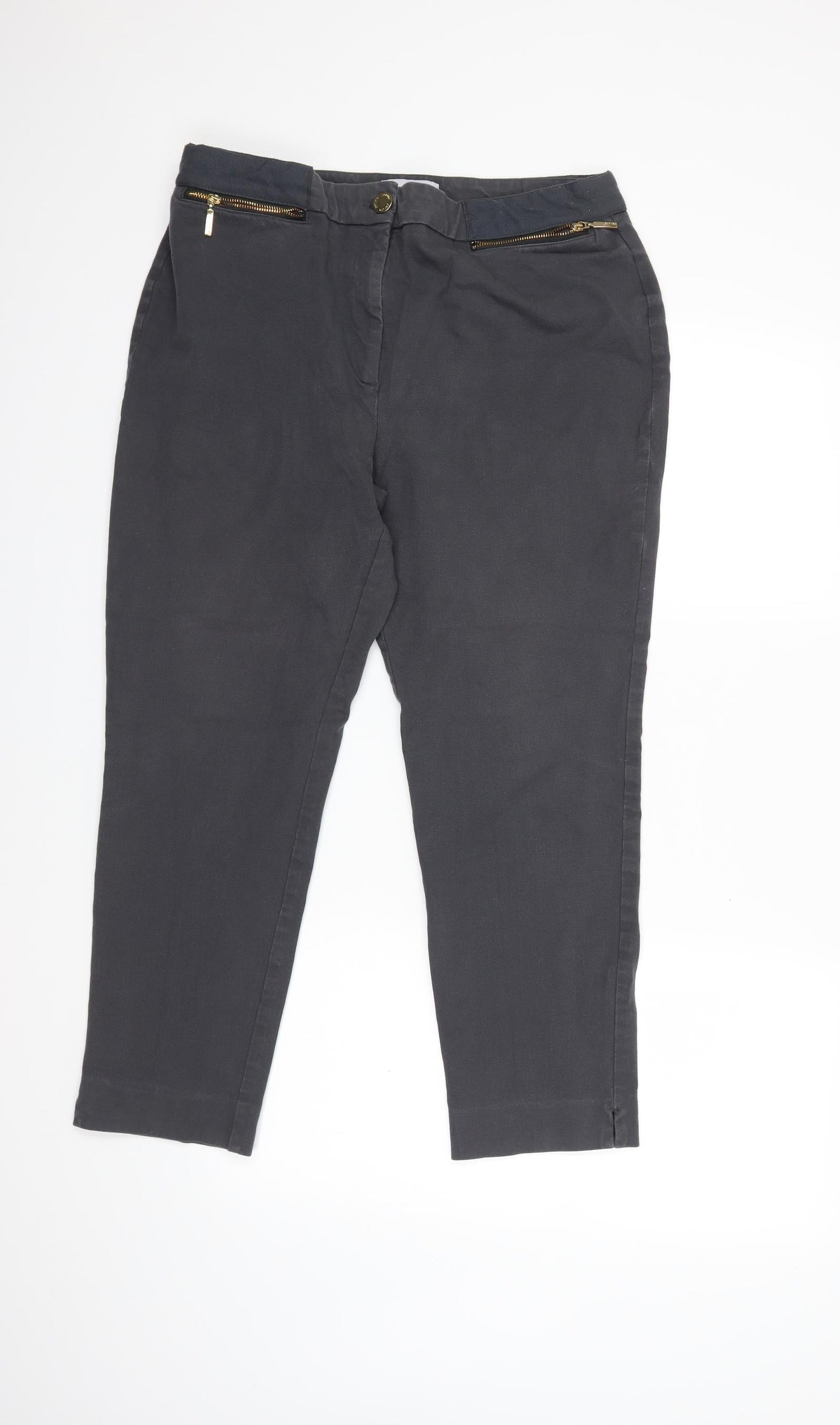 Per Una Womens Grey  Denim Skinny Jeans Size 16 L25 in