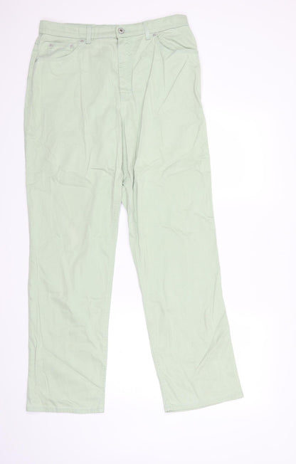 Womens UK Size 16 Marks and Spencer Regular Fit Tapered Green Jeans