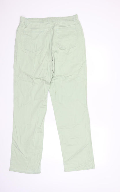 Womens UK Size 16 Marks and Spencer Regular Fit Tapered Green Jeans