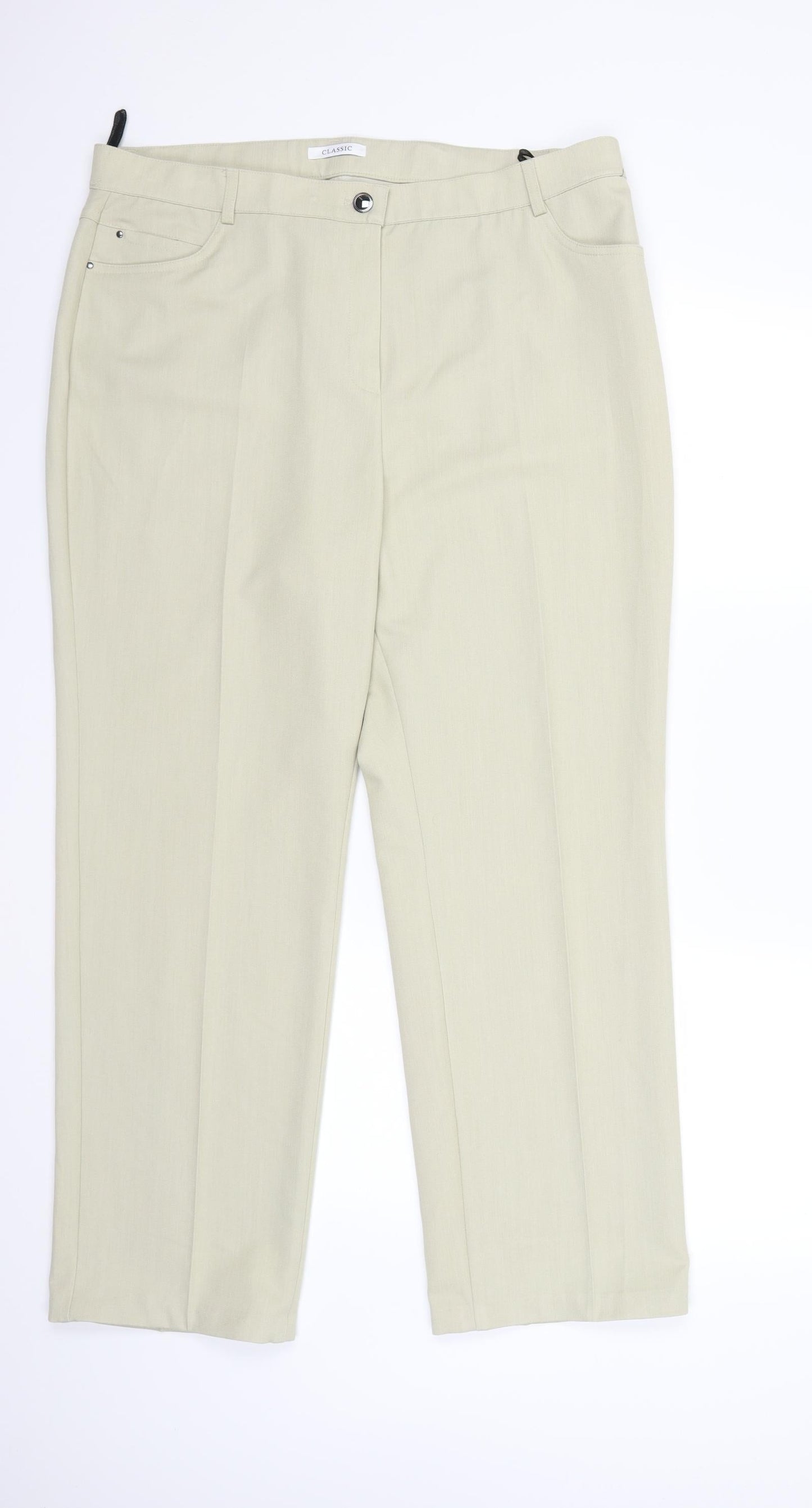 Womens UK Size 18 Marks and Spencer Regular Fit  Beige Trousers