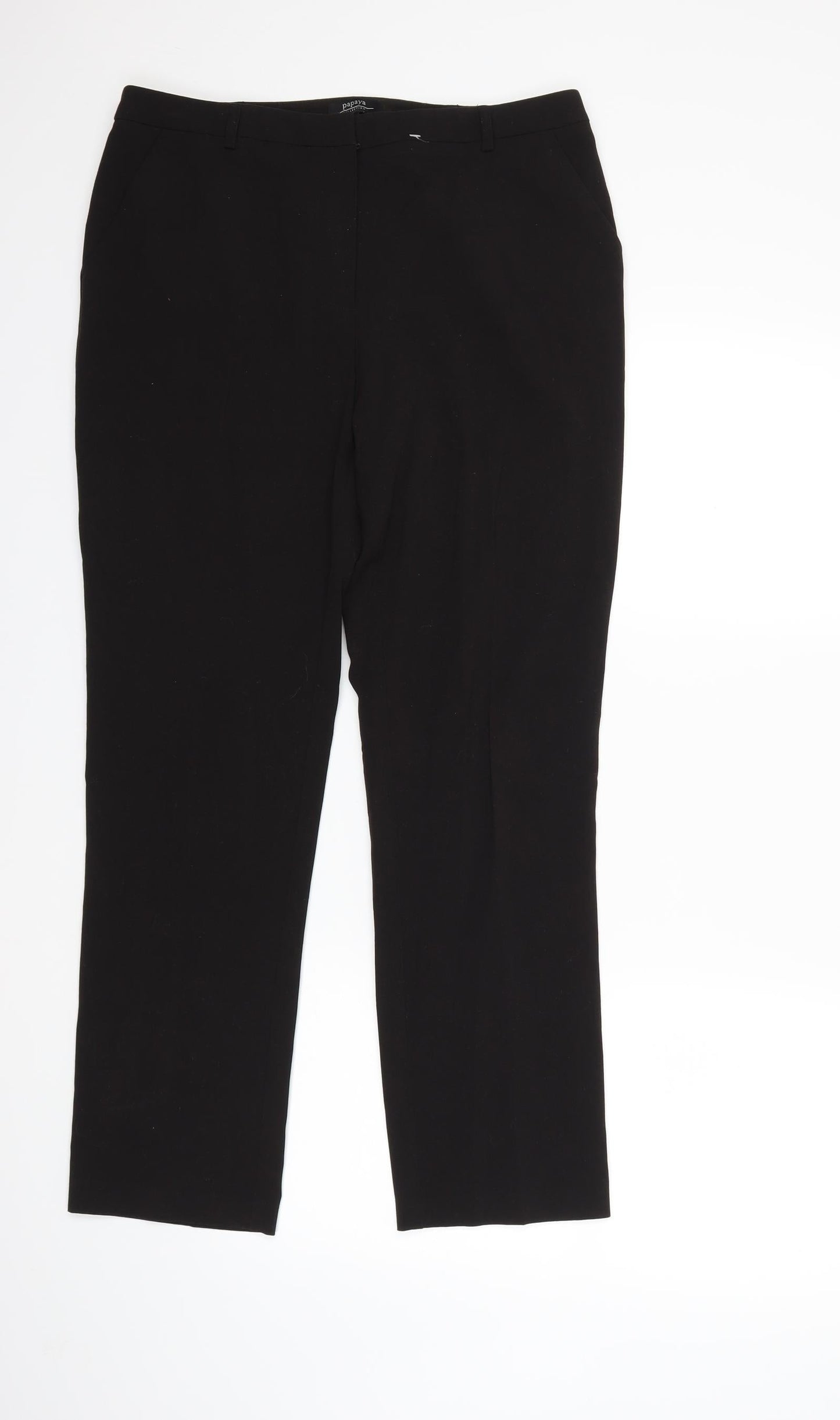 Womens UK Size 12 Papaya Regular Fit  Black Trousers