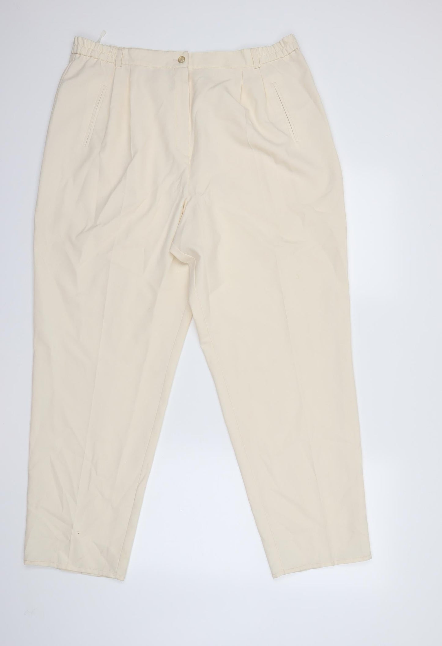 Womens UK Size 22 Preworn Regular Fit  Beige Trousers