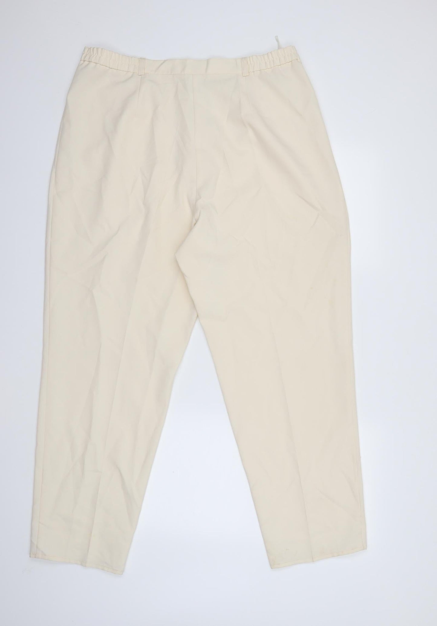 Womens UK Size 22 Preworn Regular Fit  Beige Trousers