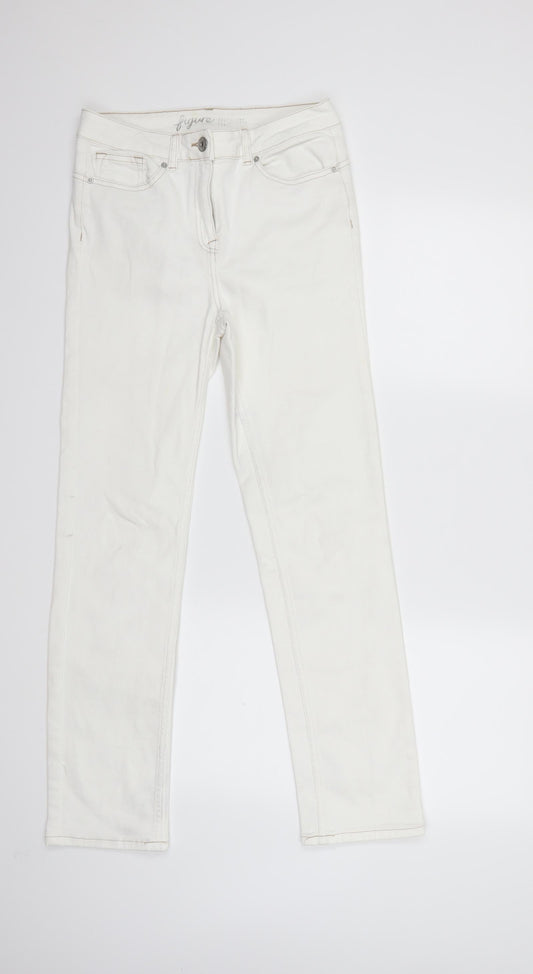 NEXT Womens White  Denim Straight Jeans Size 10 L29 in