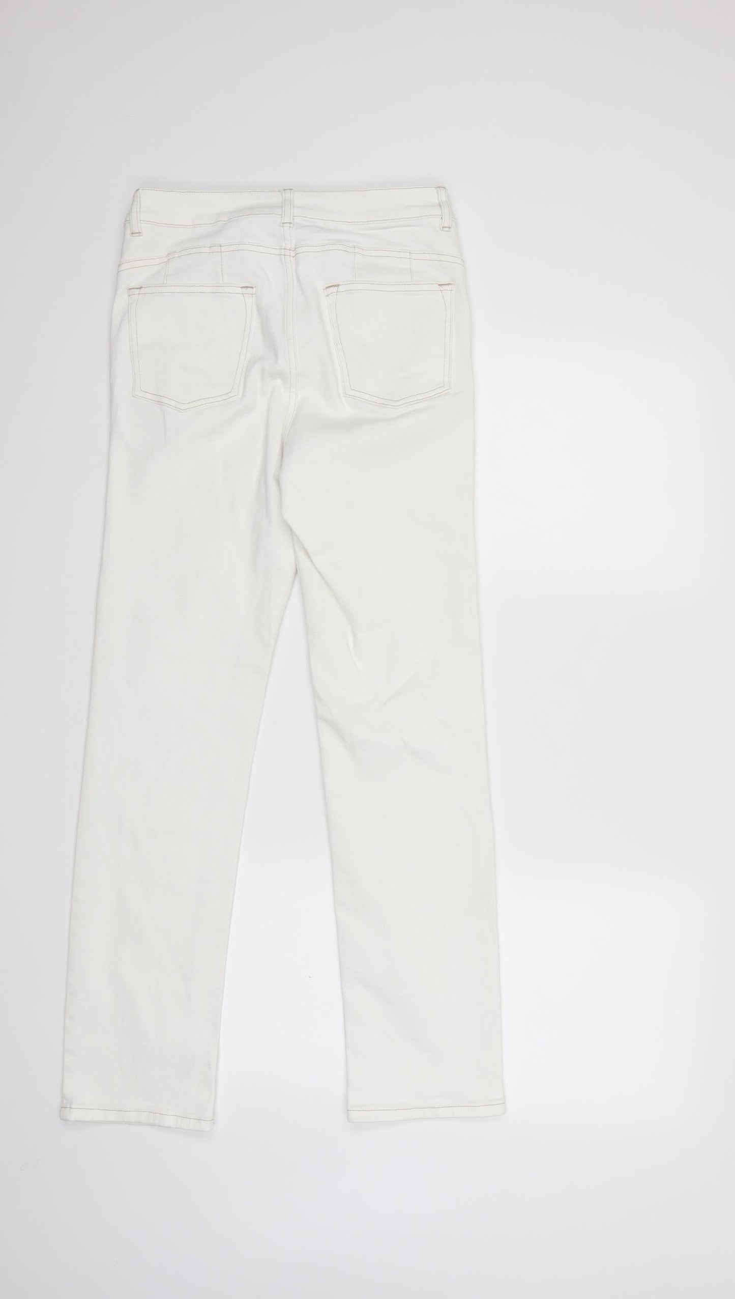 NEXT Womens White  Denim Straight Jeans Size 10 L29 in