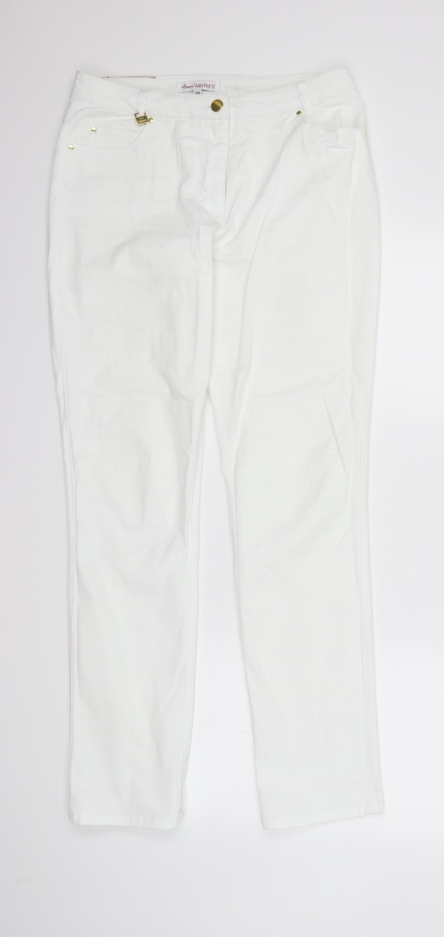 ANNE WEYBURN Womens White   Skinny Jeans Size 10 L31 in
