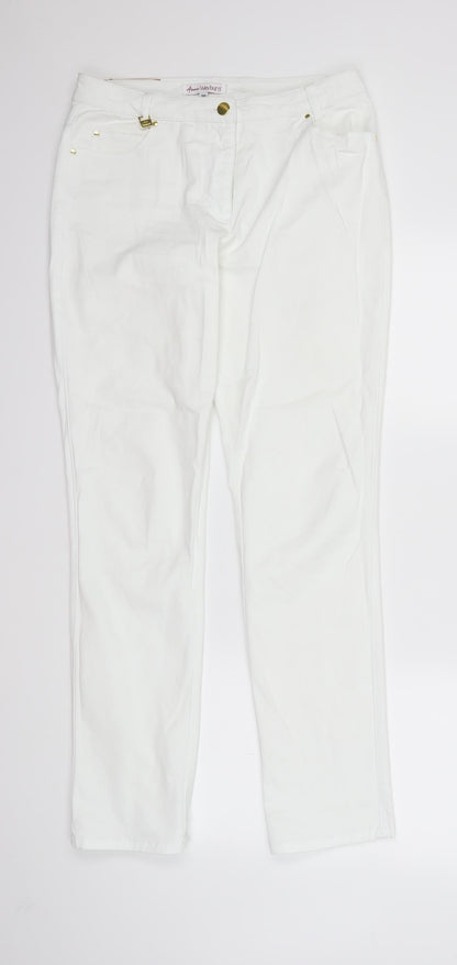 ANNE WEYBURN Womens White   Skinny Jeans Size 10 L31 in