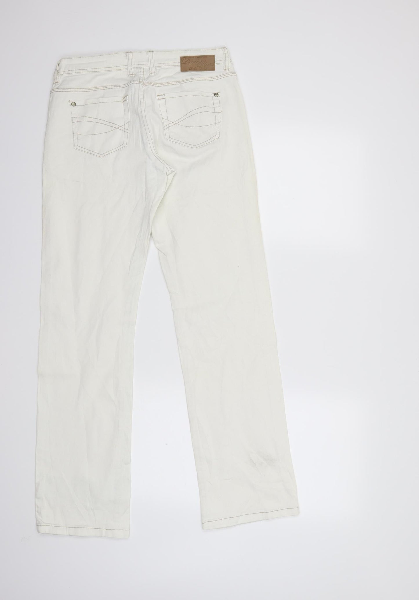 ESMARA Womens White  Denim Straight Jeans Size 12 L30 in