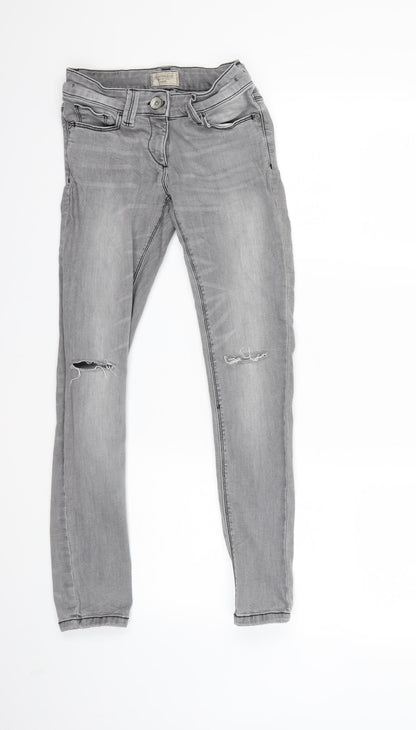 NEXT Girls Grey  Denim Skinny Jeans Size 10 Years