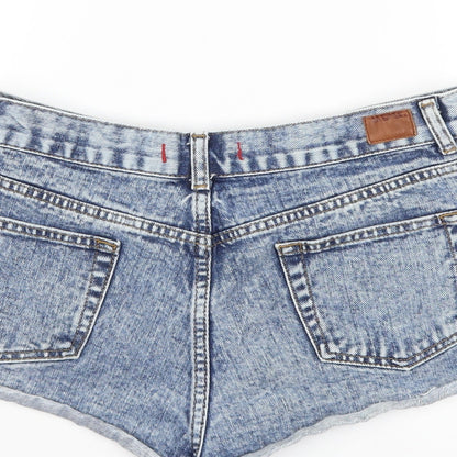 BDG Womens Blue  Denim Hot Pants Shorts Size 32 in