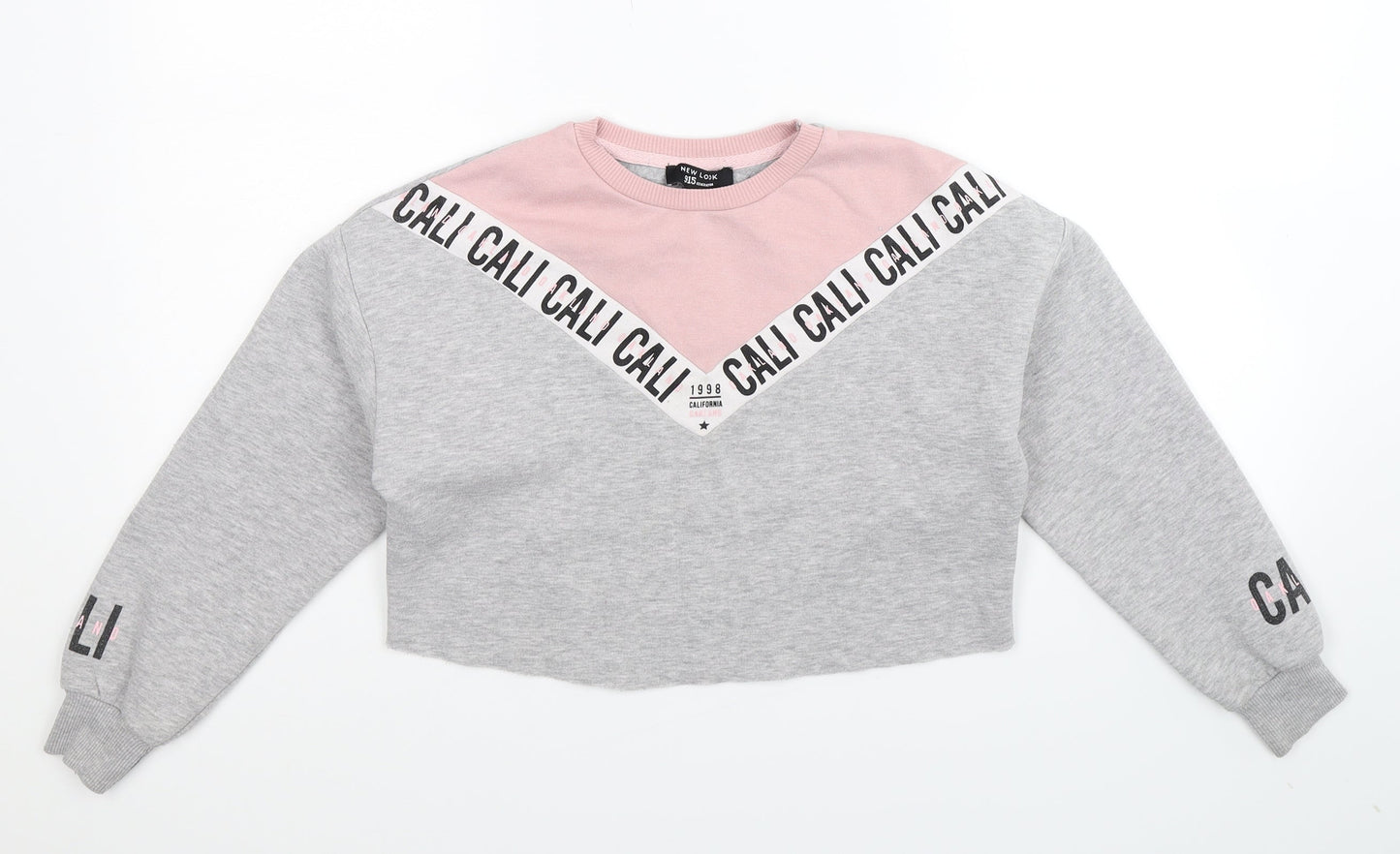 New Look Girls Grey   Pullover Sweatshirt Size 10-11 Years  - Cropped