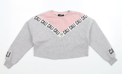 New Look Girls Grey   Pullover Sweatshirt Size 10-11 Years  - Cropped