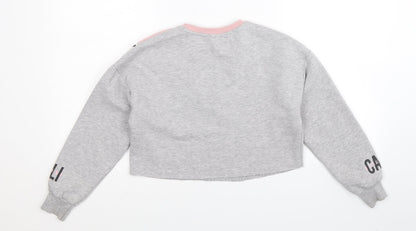 New Look Girls Grey   Pullover Sweatshirt Size 10-11 Years  - Cropped