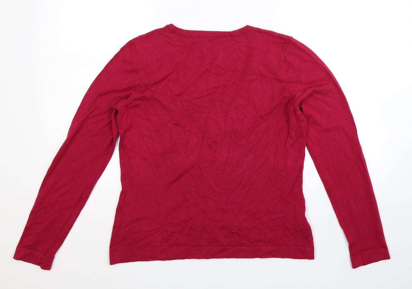 Preworn Womens Pink  Knit Cardigan Jumper Size L
